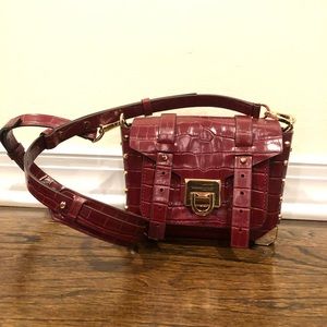 Michael Kors Manhattan Small Croc Leather Crossbody Bag